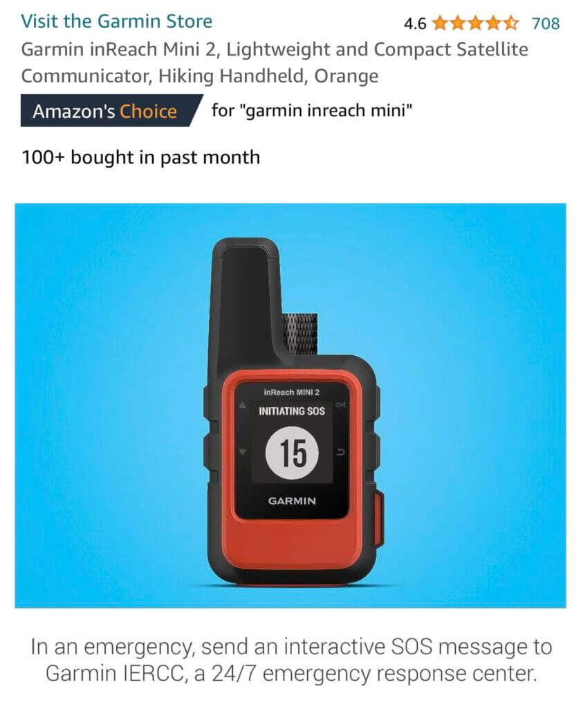 Image of the Garmin inReach Mini 2, a smart tool to keep you protected with advanced satellite communication for emergencies, shown with an initiating SOS message